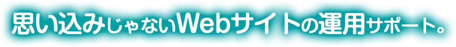 思い込みじゃないWebサイトの運用サポート。
